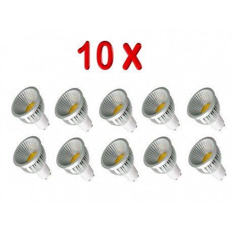 PACK 10 BOMBILLAS LED GU10 COB 5W