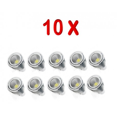 PACK 10 BOMBILLAS LED GU10 COB 7W