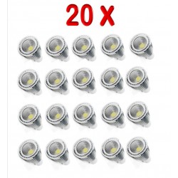 PACK 20 BOMBILLAS LED GU10 COB 7W