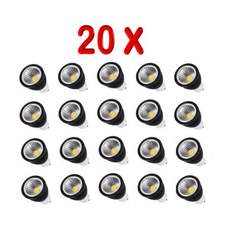 PACK 20 BOMBILLAS LED GU10 ELEGANCE COB 5W