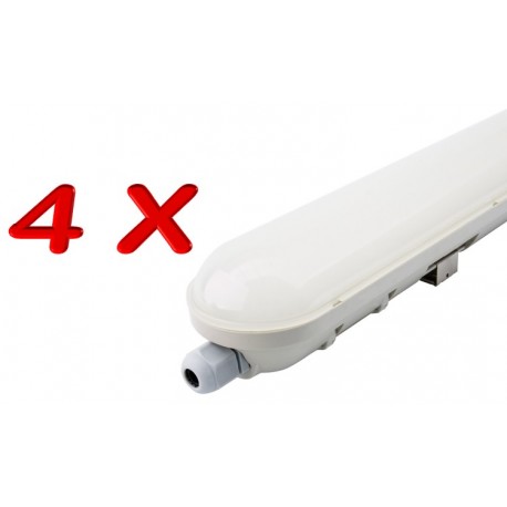 PACK DE 4 PANTALLAS LED ESTANCAS IP65 150CM 48W