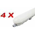PACK DE 4 PANTALLAS LED ESTANCAS IP65 120CM 36W