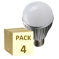 PACK 4 BOMBILLAS LED E27 5W ALUMINIO